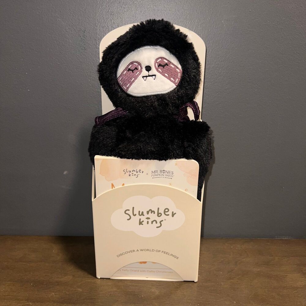 Slumberkins Vampire Vlad Sloth KinHalloween with Mr. Bones Book